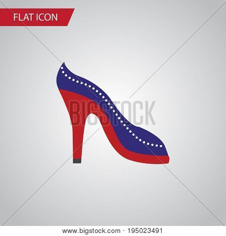 Isolated Sandal Flat Icon. Heeled Shoe Vector Element Can Be Used For Heeled, Shoes, Sandal Design Concept.