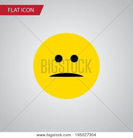 Isolated Mood Flat Icon. Displeased Vector Element Can Be Used For Displeased, Face, Mood Design Concept.