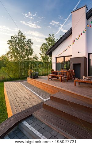 Patio With Wooden Flooring