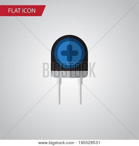 Isolated Diode Flat Icon. Transducer Vector Element Can Be Used For Recipient, Transistor, Transducer Design Concept.