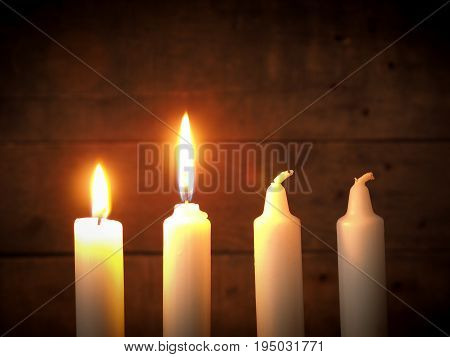 Advent candles on a rustic wooden background Christmas concept
