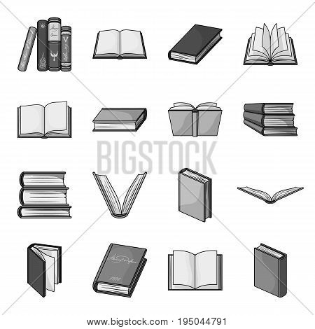 Books set icons in monochrome design. Big collection of books vector symbol stock illustration