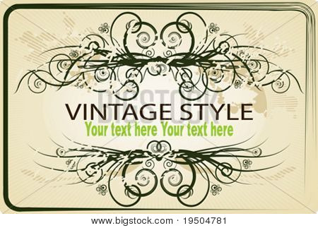 复古的帧。浅驼色