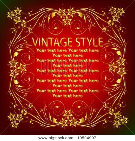 复古的帧。黄金。