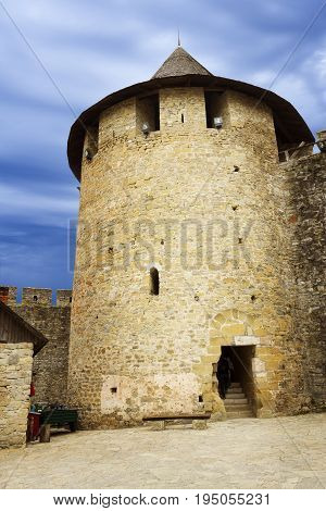 Inside the Khotyn castle in Ukraine smith's tower.