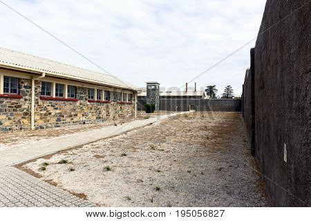 Cape Town South Africa - March 03 2017: Robben Island Prison yard