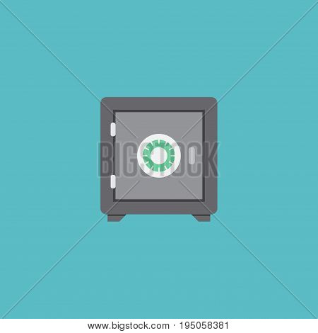 Flat Icon Safe Element. Vector Illustration Of Flat Icon Strongbox Isolated On Clean Background. Can Be Used As Safe, Strongbox And Secure Symbols.