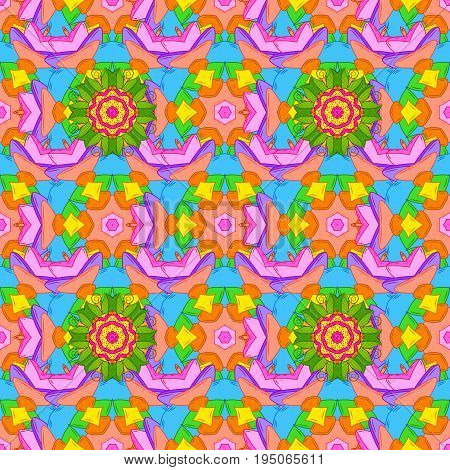 Vector illustration. Simple cute pattern in small-scale flowers. Floral seamless background for textile or book covers manufacturing sketchs print gift wrap and scrapbooking.