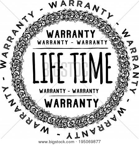 life time warranty icon vintage rubber stamp guarantee