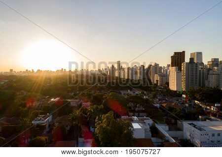 Aerial View of Sao Paulo city, Brazil