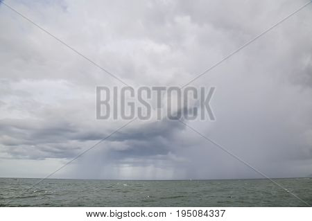 A Thunderstorm in the Gulf of Thailand.