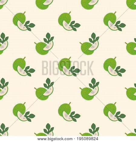 Seamless Background Image Colorful Tropical Green Gac Fruit