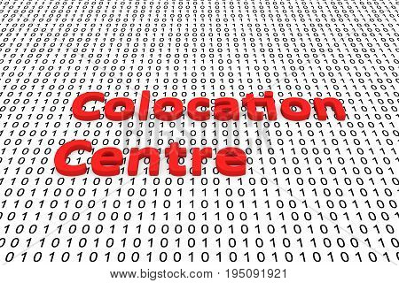 Colocation centre in the form of binary code, 3D illustration