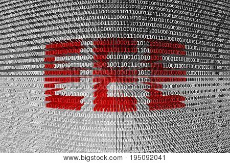 EEE in the form of binary code, 3D illustration