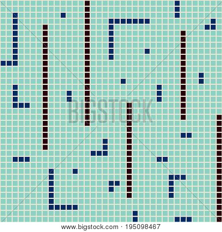 Abstract pixels mosaic geometric vector seamless pattern