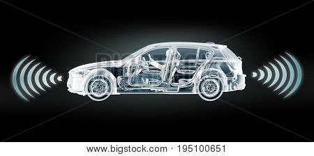 Self Driving Electronic Computer Cars On Road