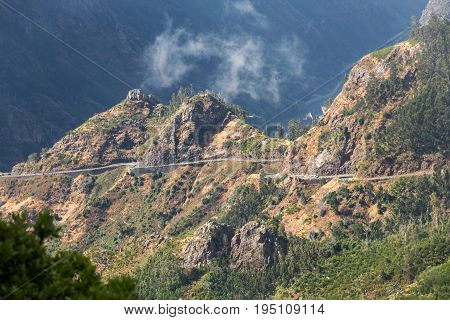 View to the south from the pass Boca da Encumeada in Madeira