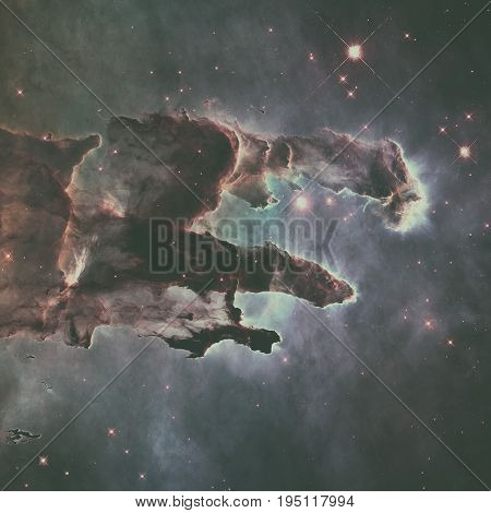 Pillars Of Creation. Eagle Nebula In The Constellation Serpens.