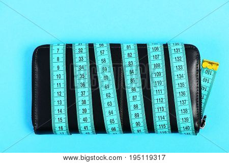 Wallet In Black Made Of Leather Wrapped Around With Tape