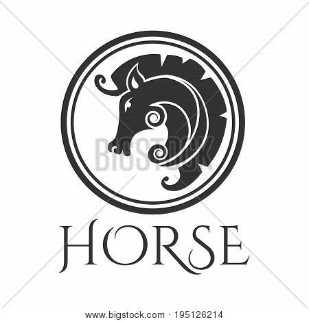 Norht Horse head black graphic logo templates