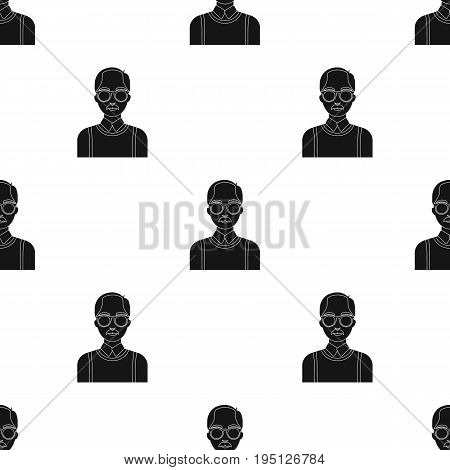 Old man.Old age single icon in black style vector symbol stock illustration .