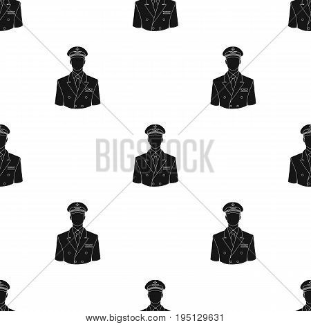 Pilot.Professions single icon in black style vector symbol stock illustration .