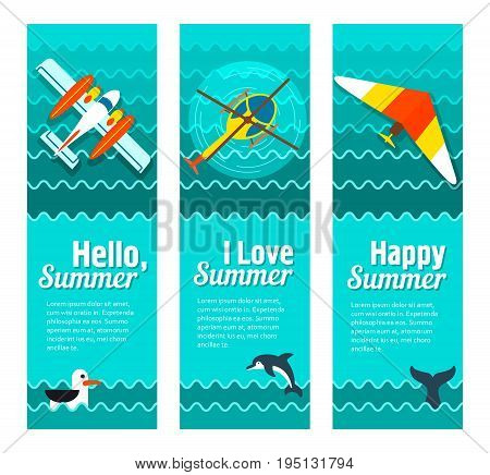Travel and vacation vector banners. Summertime. Holiday