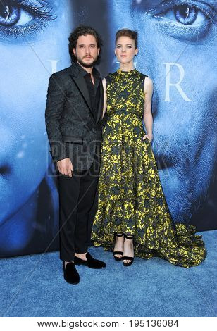 Kit Harington and Rose Leslie at the HBO's 'Game Of Thrones' Season 7 premiere held at the Walt Disney Concert Hall in Los Angeles, USA on July 12, 2017.