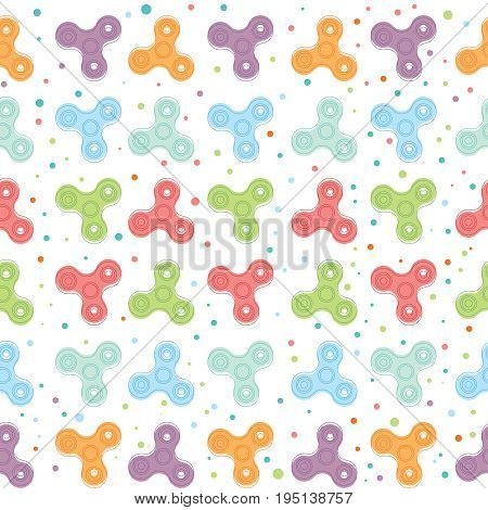 Hand spinners seamless pattern on white background