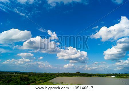The sky is covered with white clouds.
