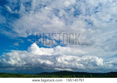 The sky is covered with white clouds.