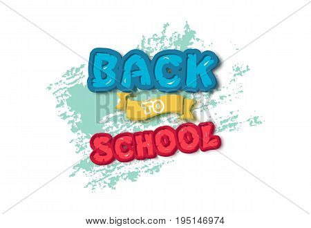 Back to school. Tipographic Banner. Bright flyer. Vector Illustration