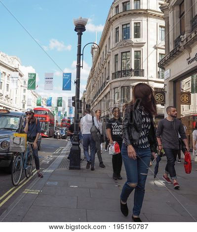 People In Oxford Street In London