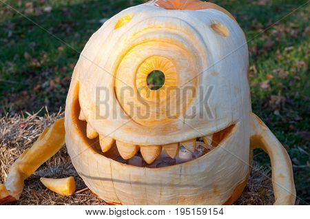 CHADDS FORD, PA - OCTOBER 26: View of The Great Pumpkin Carve carving contest on October 26, 2013