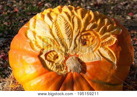 CHADDS FORD, PA - OCTOBER 26: View of The Great Pumpkin Carve carving contest on October 26, 2013