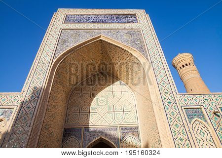 Image of the Mir-i-Arab Medressa in Bukhara Uzbekistan.