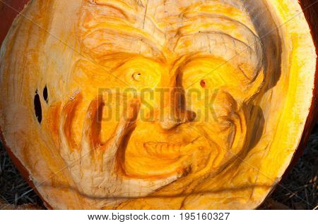 CHADDS FORD, PA - OCTOBER 26: View of The Great Pumpkin Carve carving contest on October 26, 2013