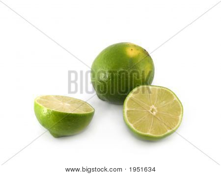 Een groene kalk en twee helften