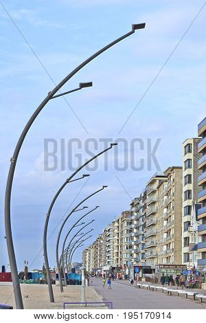 Promenade Of The Belgian Seaside Resort De Panne