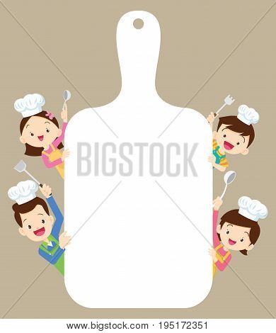 Cute Family Cooking With Space Frame