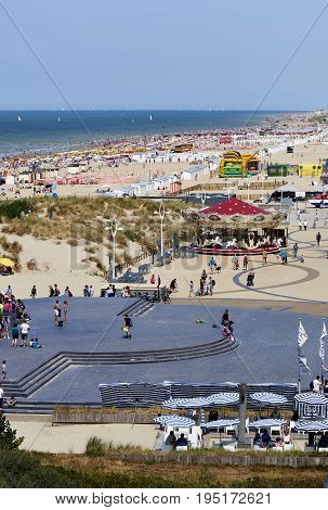 The Belgian Coast In Summer At De Panne, Belgium