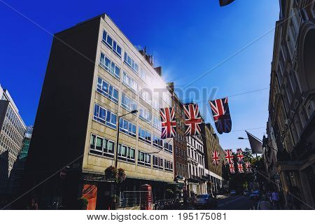 LONDON UNITED KINGDOM - August 12th 2016: Detail of Bruton Street in the affluent area of Mayfair in London city centre