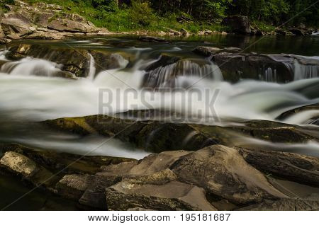 Background Landscape With Waterfall In Yaremche Vilage In Ukraine