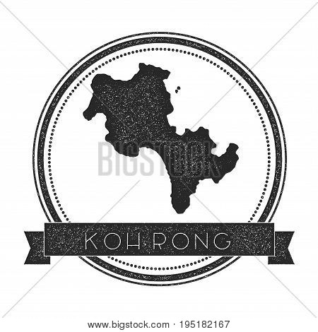 Koh Rong Map Stamp. Retro Distressed Insignia. Hipster Round Badge With Text Banner. Island Vector I