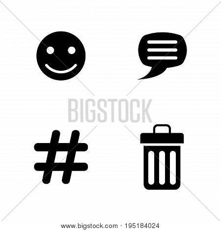 Chat. Simple Related Vector Icons Set for Video, Mobile Apps, Web Sites, Print Projects and Your Design. Black Flat Illustration on White Background.