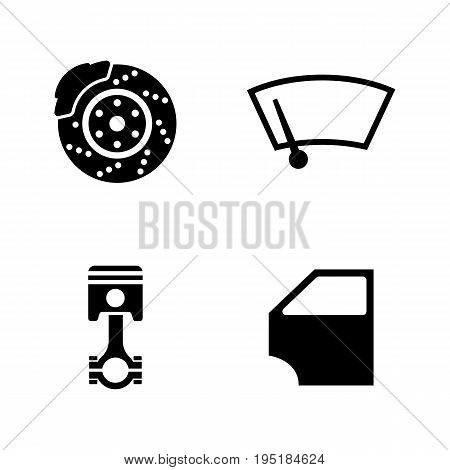 Auto. Simple Related Vector Icons Set for Video, Mobile Apps, Web Sites, Print Projects and Your Design. Black Flat Illustration on White Background.
