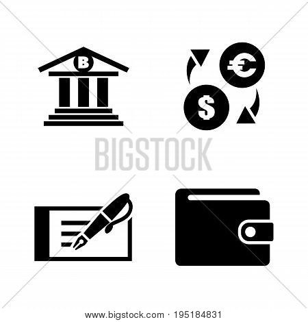 Banking. Simple Related Vector Icons Set for Video, Mobile Apps, Web Sites, Print Projects and Your Design. Black Flat Illustration on White Background.