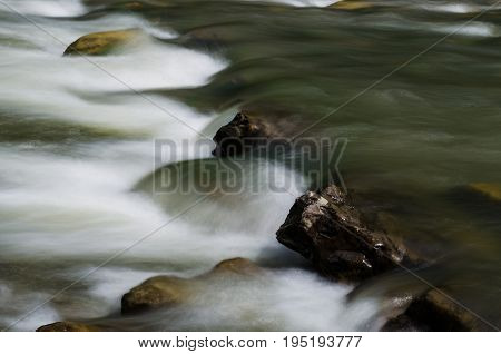 Background Landscape With Waterfall In Yaremche Vilage In Ukraine