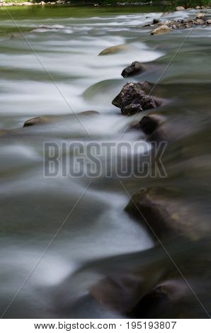 Background Landscape With Waterfall In Yaremche Vilage In Ukraine
