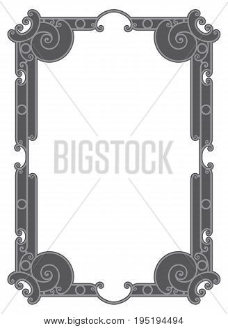 Vintage decorative frame in renaissance style on white